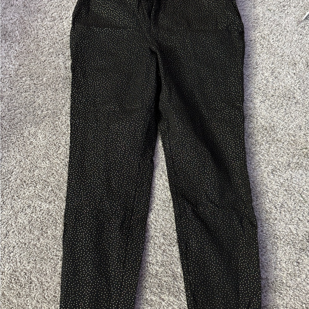 Women’s Black with Gold Polka Dot high rise pixie pants size 16